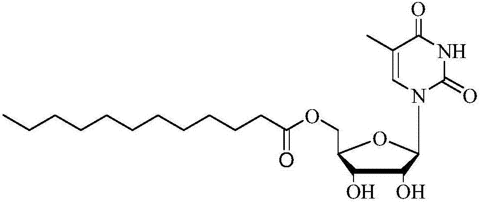 Method for synthesizing 5'-O-lauroyl-5-methyluridine on line through catalyzing of lipase