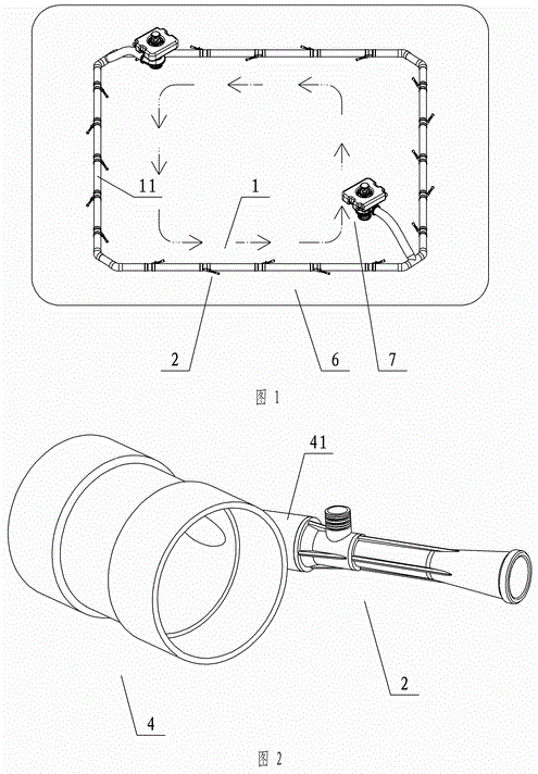 Jet device and method and facility for enabling water body to flow and enrich oxygen through multiple jet devices