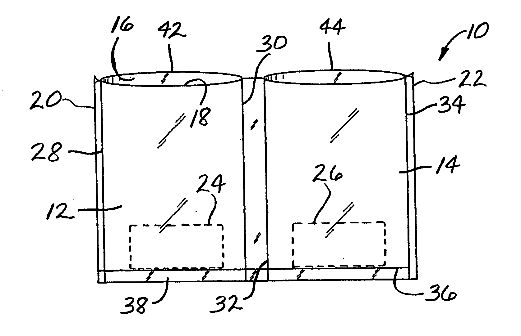Sets of pre-padded bags and methods of making same