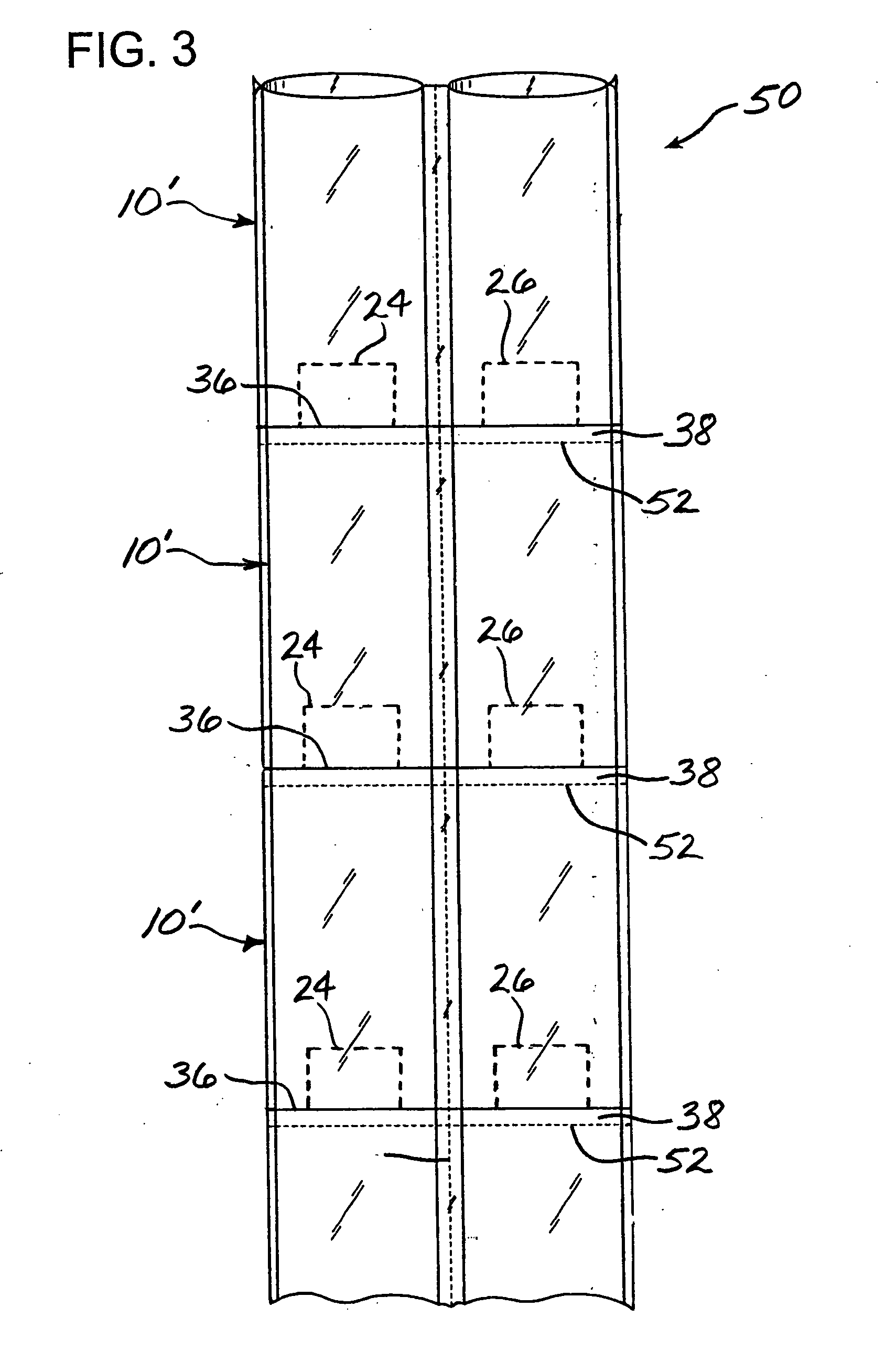 Sets of pre-padded bags and methods of making same