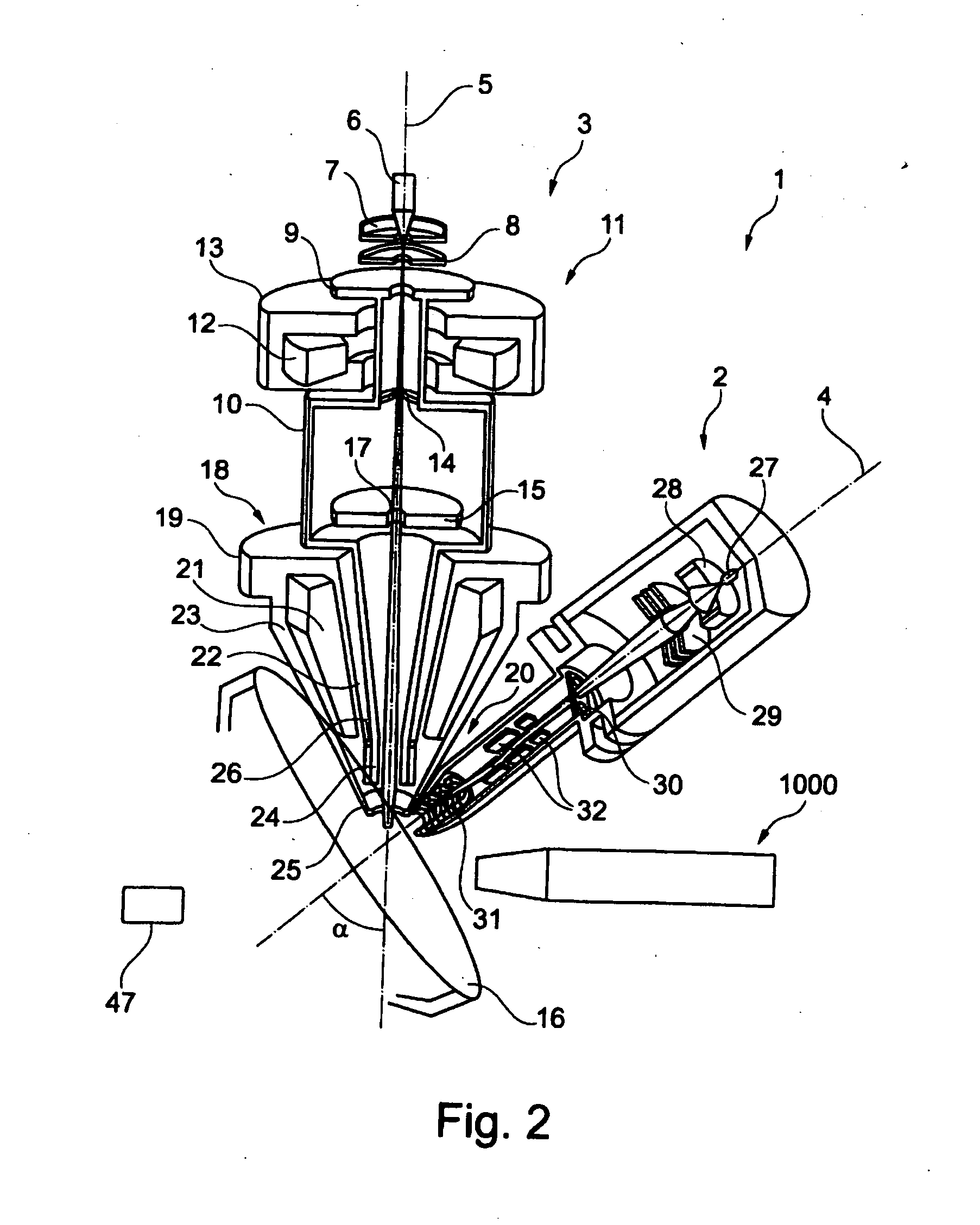 Apparatus for transmission of energy and/or for transportation of an ion as well as a particle beam device having an apparatus such as this