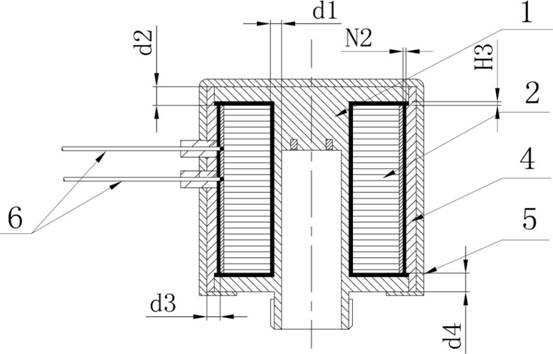 An electromagnetic coil structure for an electromagnetic valve