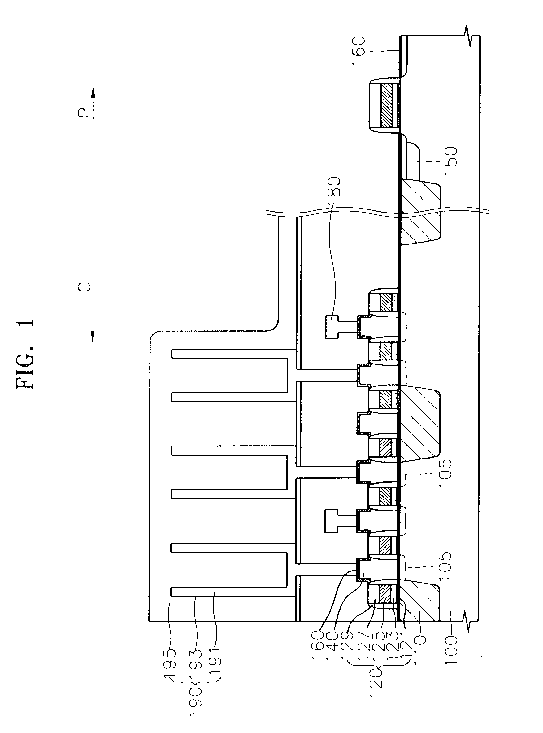 Semiconductor memory devices having extending contact pads and related methods
