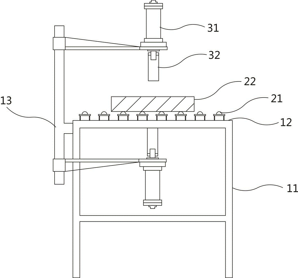 Green brick clamping device for ultrasonic detection