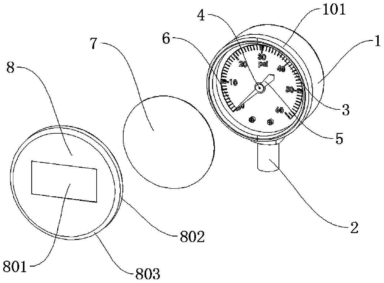 Self-reminding mechanical pressure gauge for hydraulic pump station