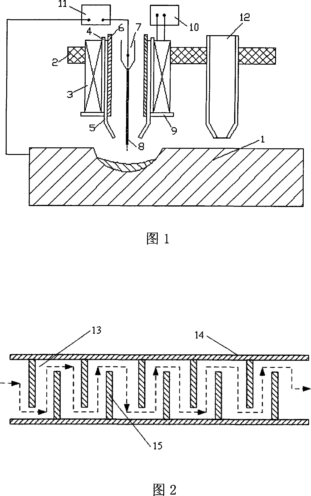 Method and equipment for waste and old mold electromagnetic weld deposit repair and surface modification