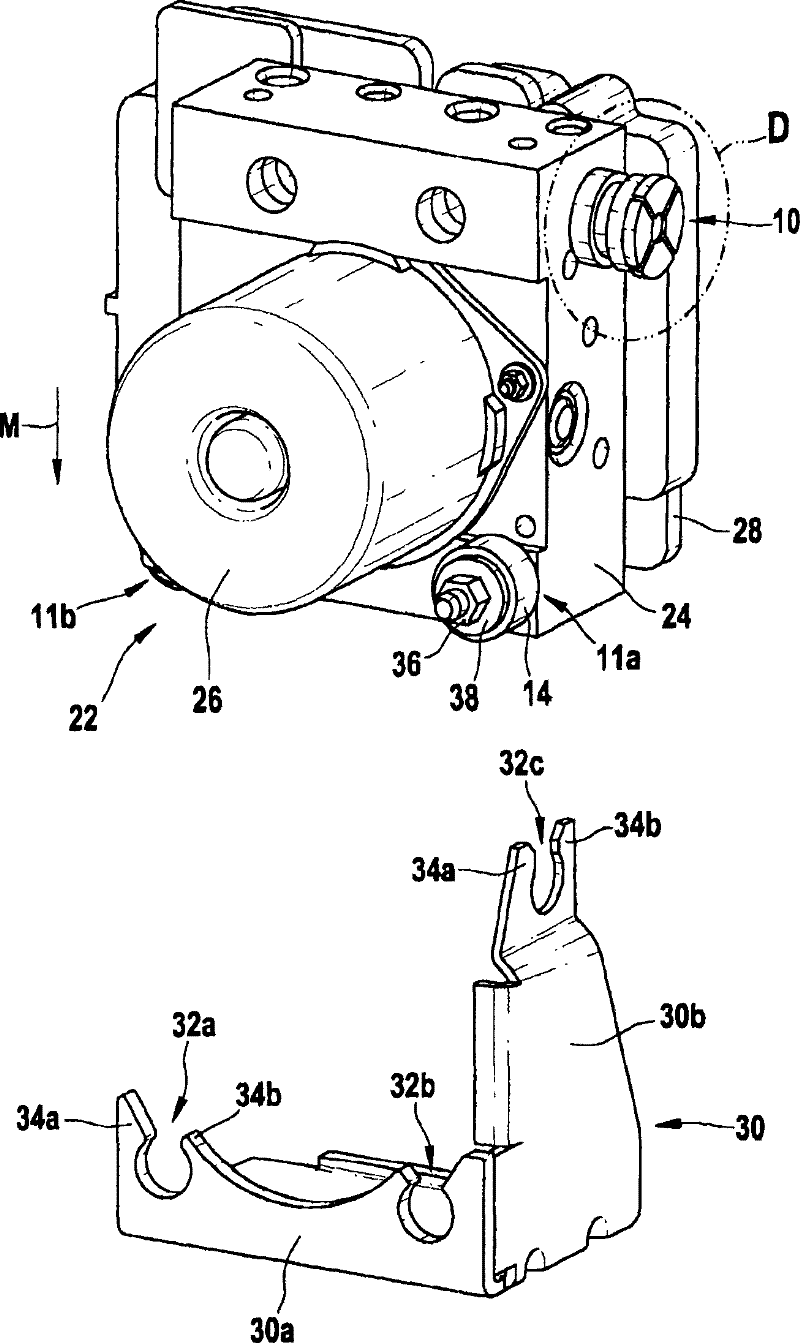 Device for suspending a unit such that vibrations are damped and complete equipment