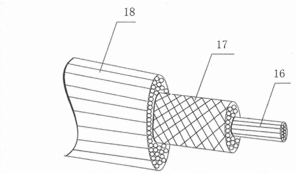 Carbon fiber reinforced polymer cable core with high elongation and production method thereof