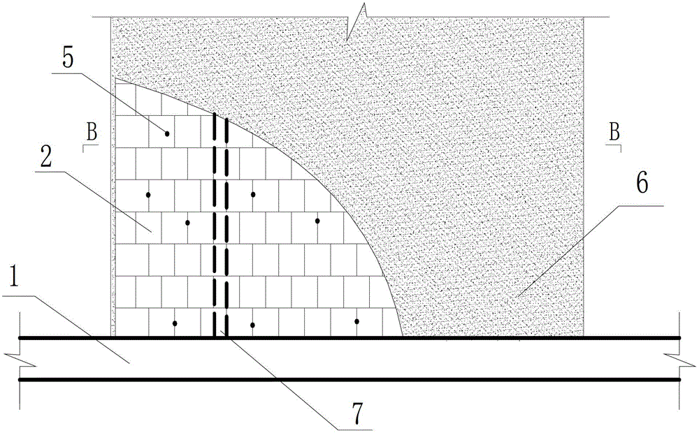 High-ductility fiber concrete combination block masonry wall and construction method thereof