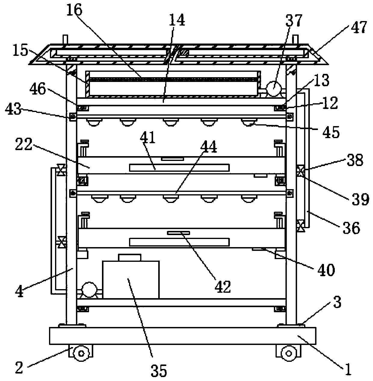Vegetable planting rack with nutrient solution supply device