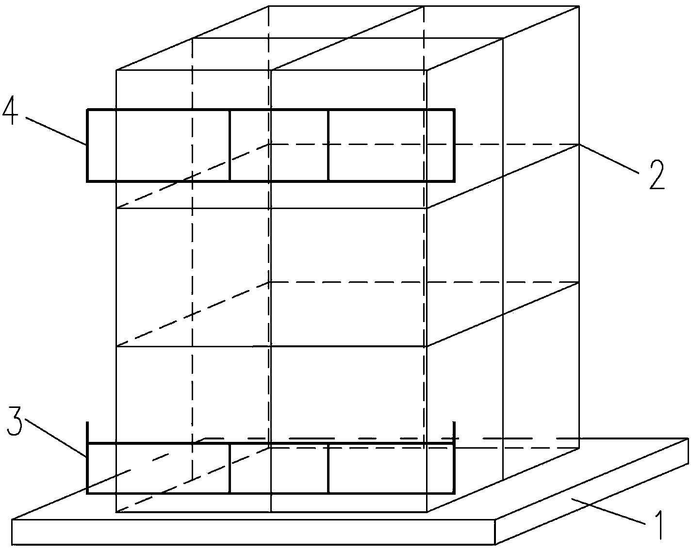 Multi-dimensional multi-mode ground shock test device of building curtain wall