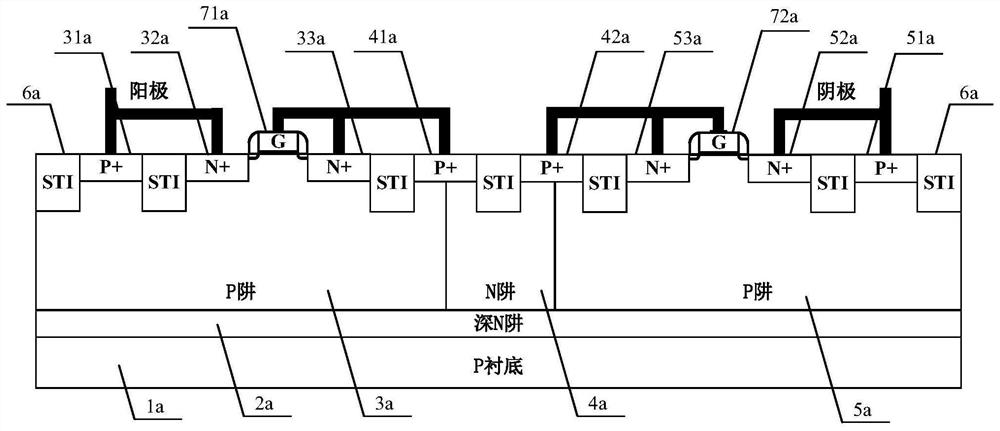 On-chip bidirectional electrostatic protection apparatus for medium-voltage integrated circuit