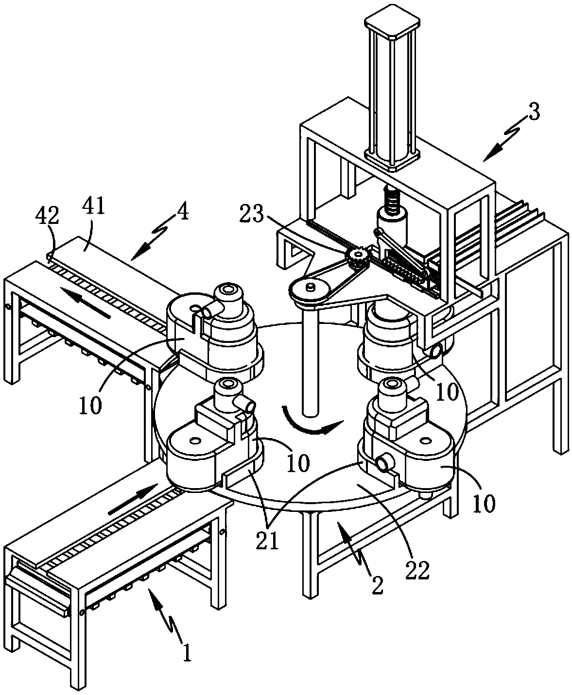 Multi-station automatic assembling production line for oil pump