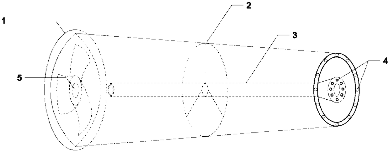 Multifunctional static mixed type water mist spraying device for treating atmospheric pollution and flying dust