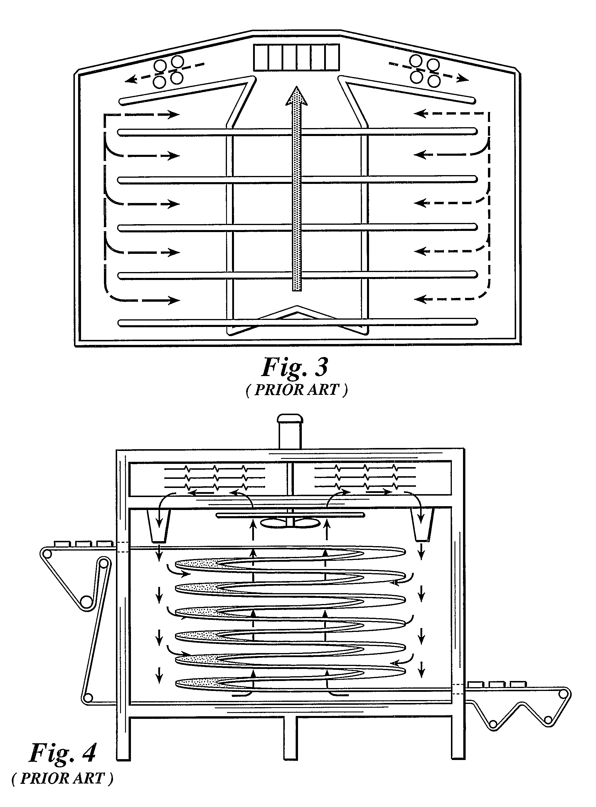 Airflow pattern for spiral ovens