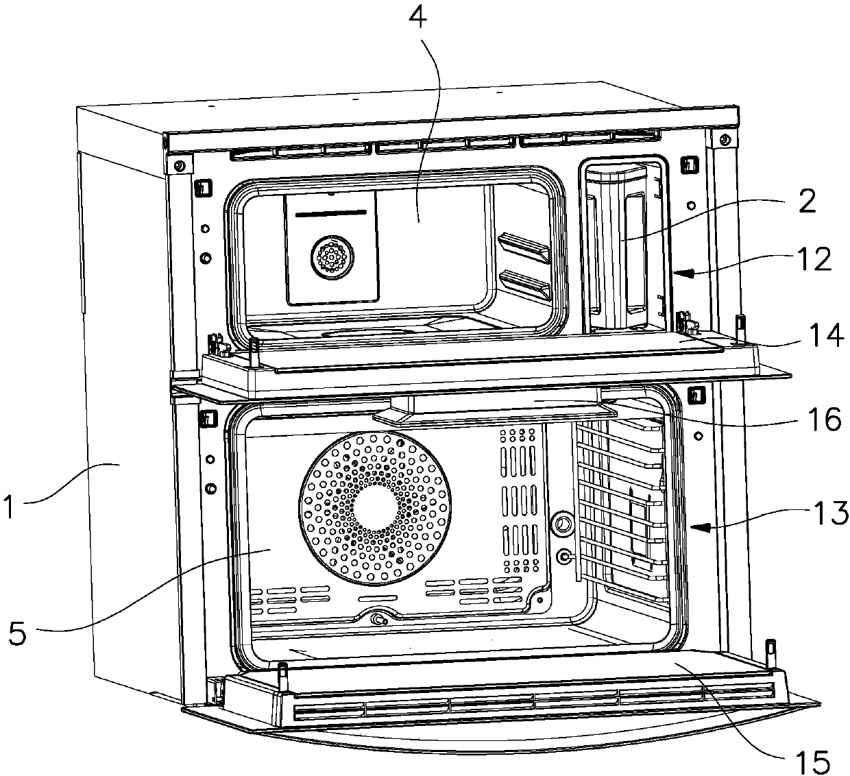 Household appliance with steaming function