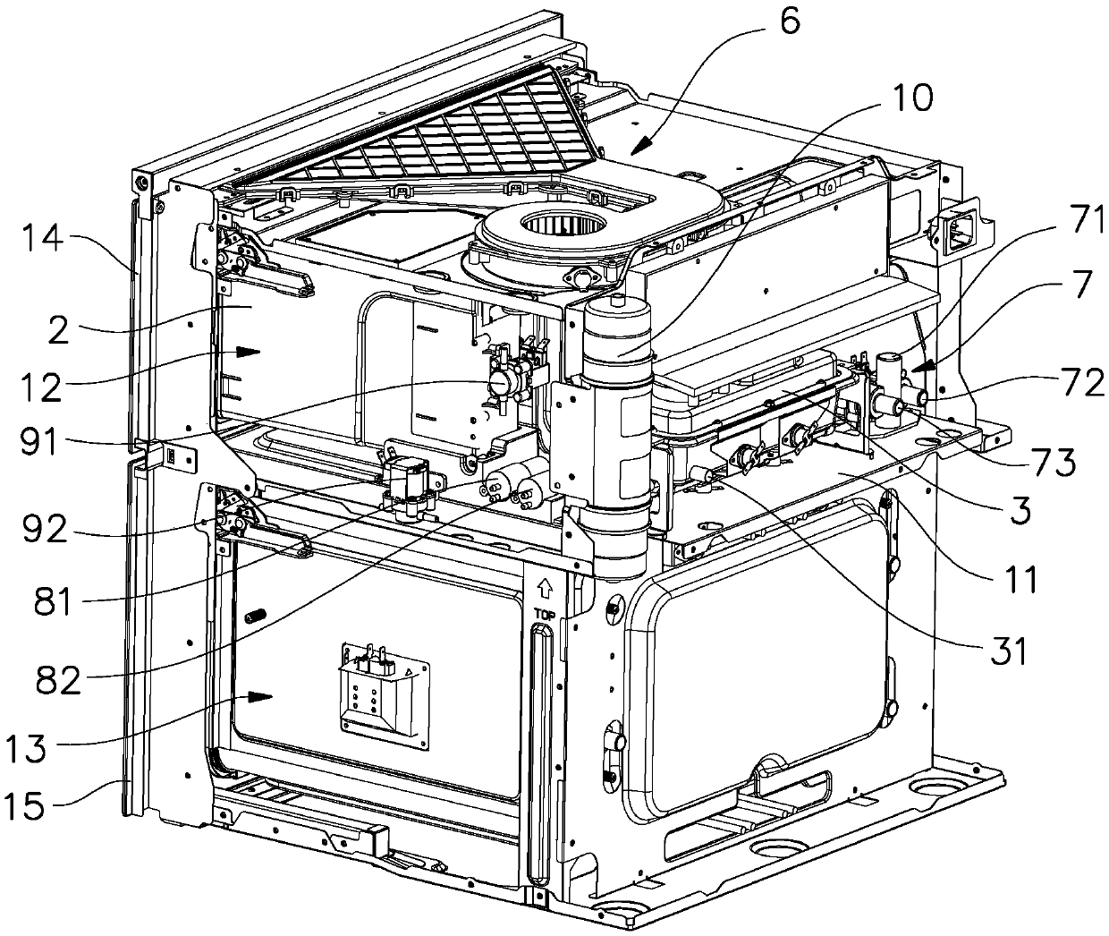 Household appliance with steaming function