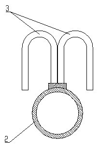 Uniform cooling device for steel plates with curved water outlets