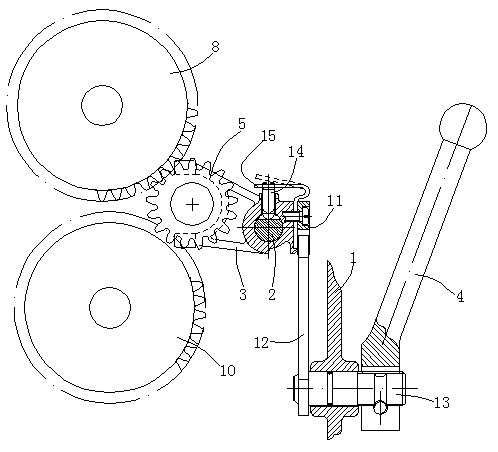 Gear-shifting device of mini-tiller