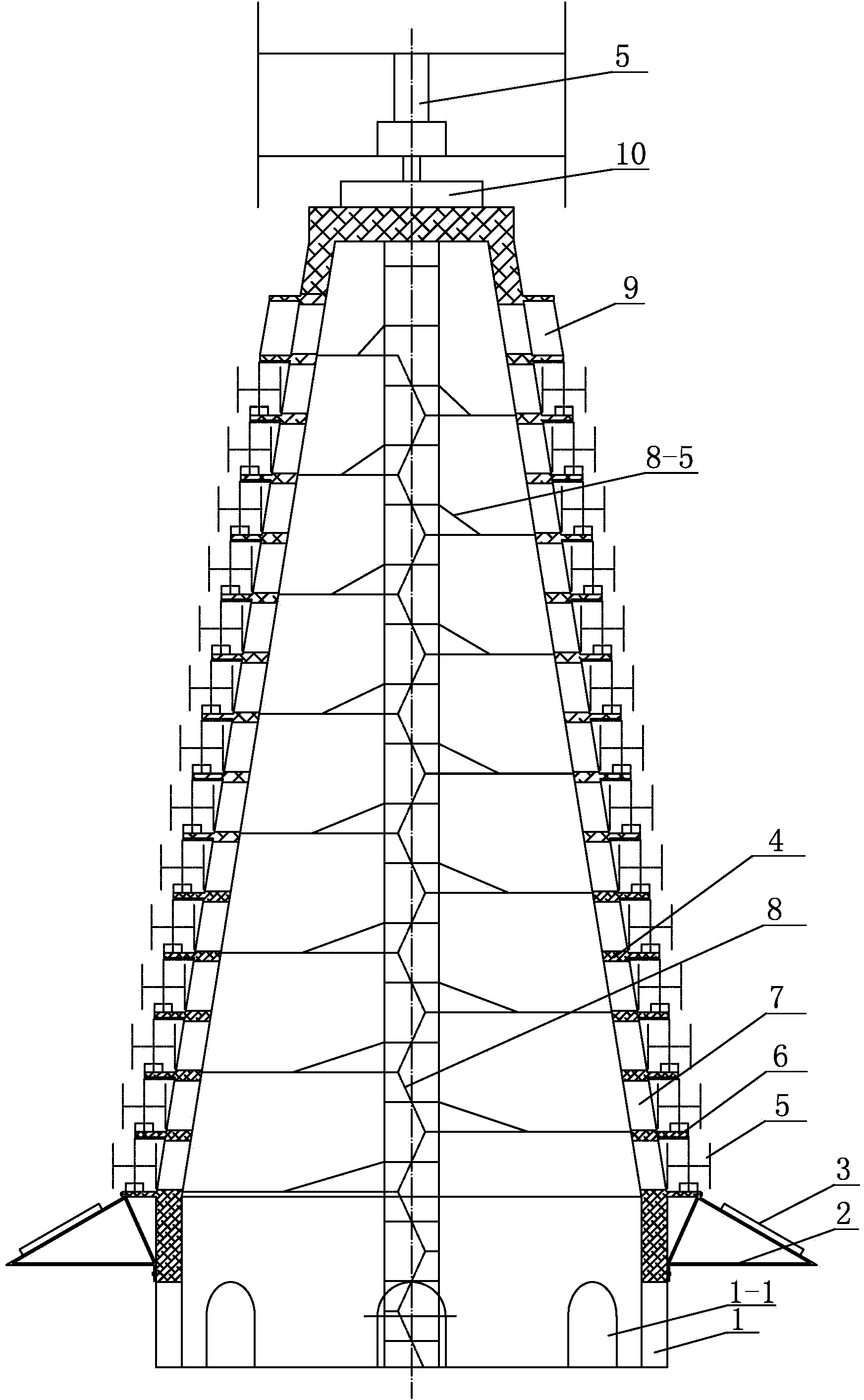 Tower type surrounding distributed wind-solar complementary power generation device