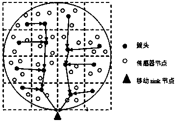 Data collection method for tree-shaped wireless sensor network based on mobile nodes