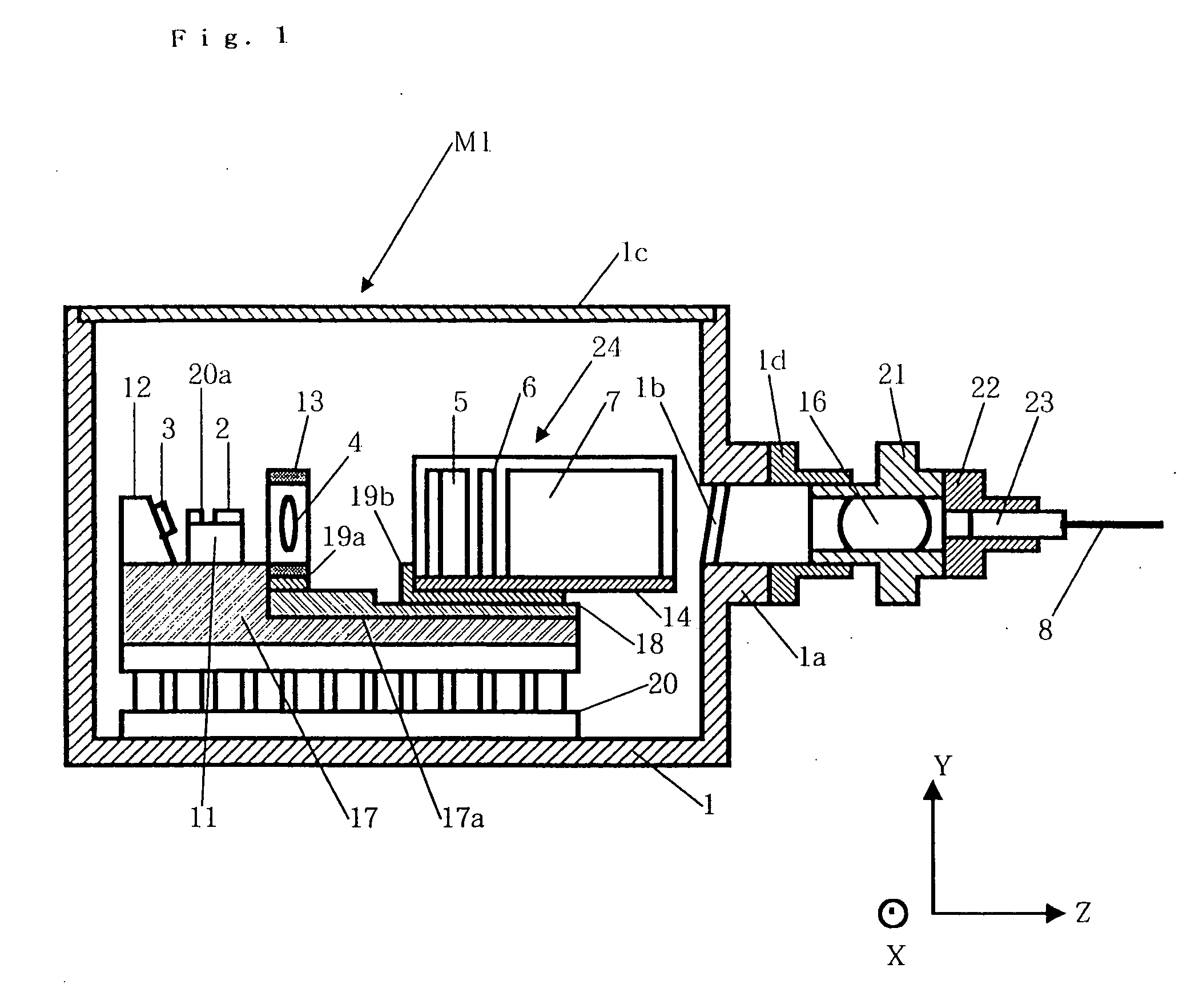 Method of aligning an optical fiber, method of manufacturing a semiconductor laser module, and semiconductor laser module