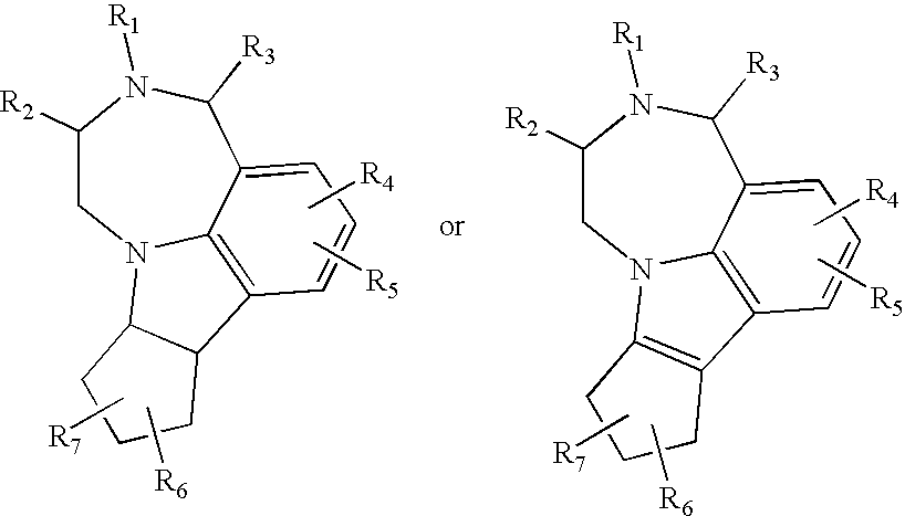 Cyclopenta[b][1,4]diazepino[6,7,1-hi]indoles and derivatives