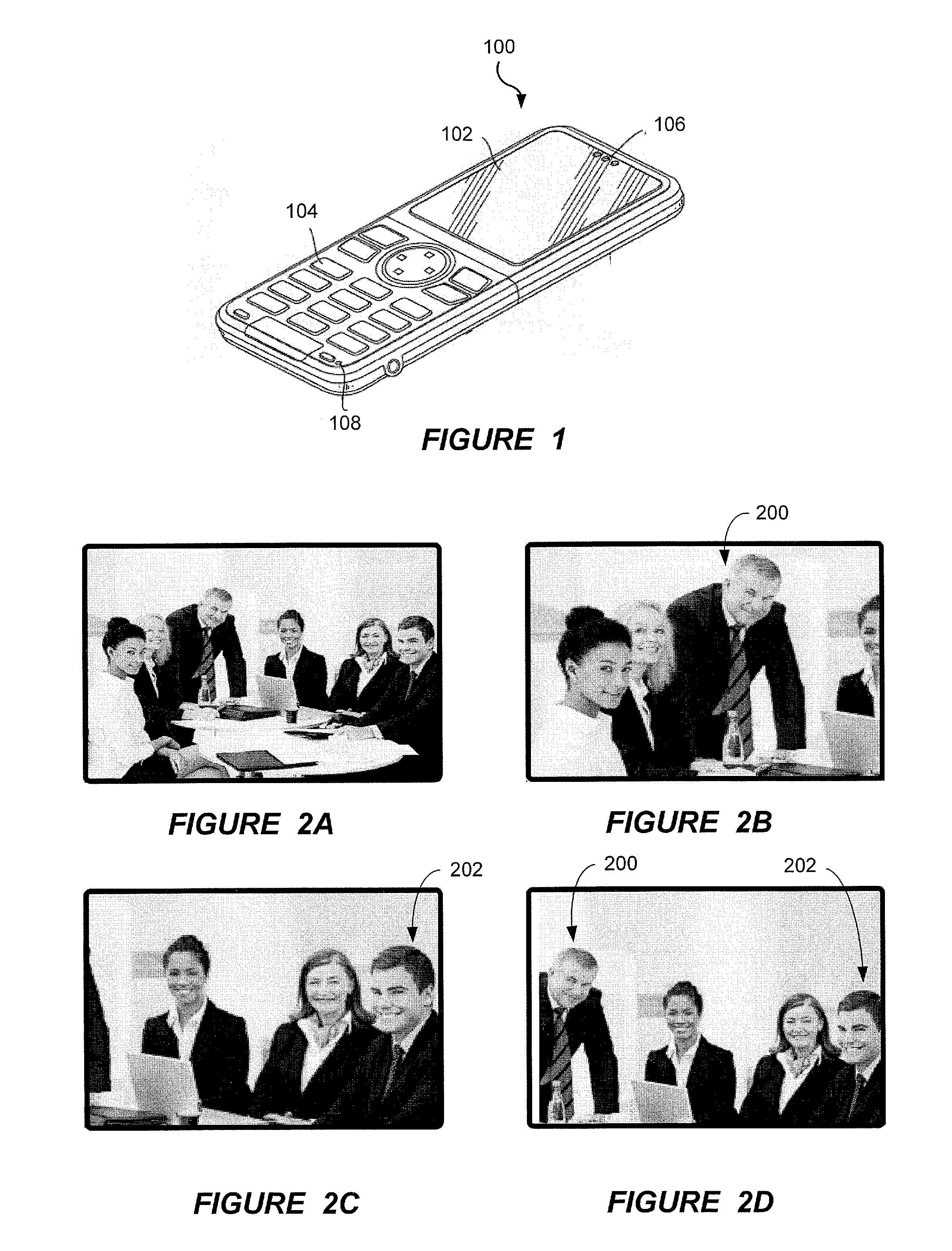 Electronic devices that pan/zoom displayed sub-area within video frames in response to movement therein