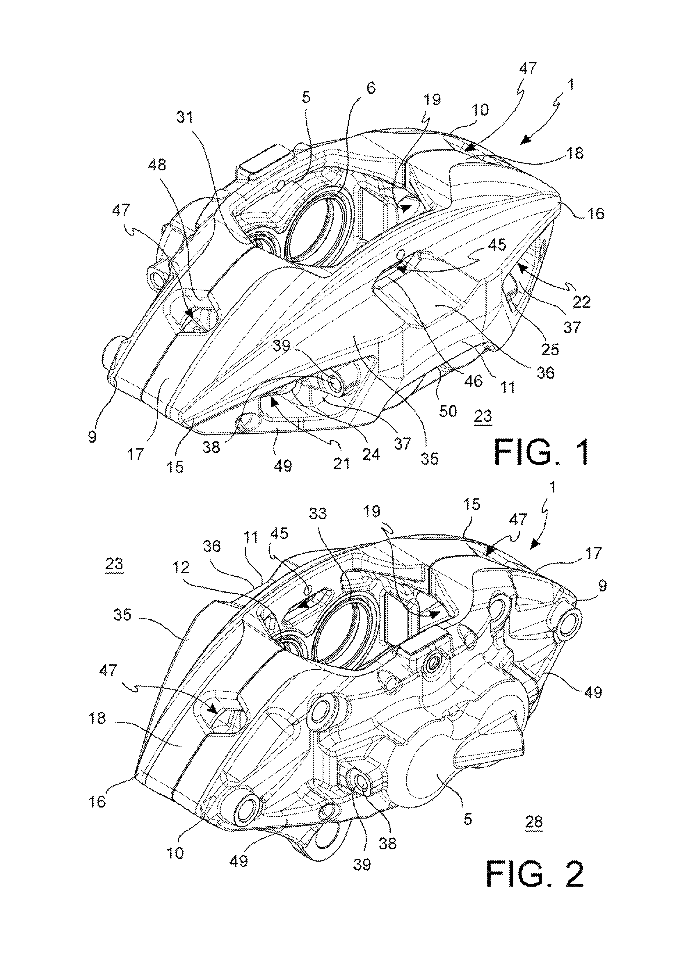 Caliper body for disk brake