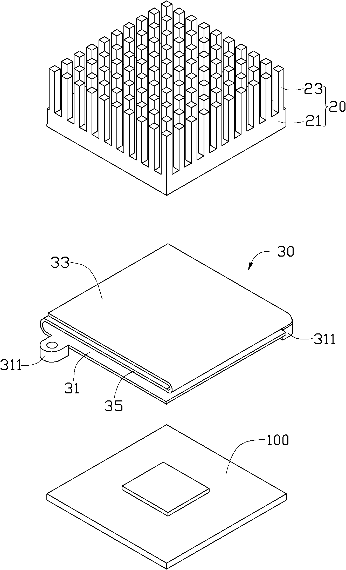 Radiating device