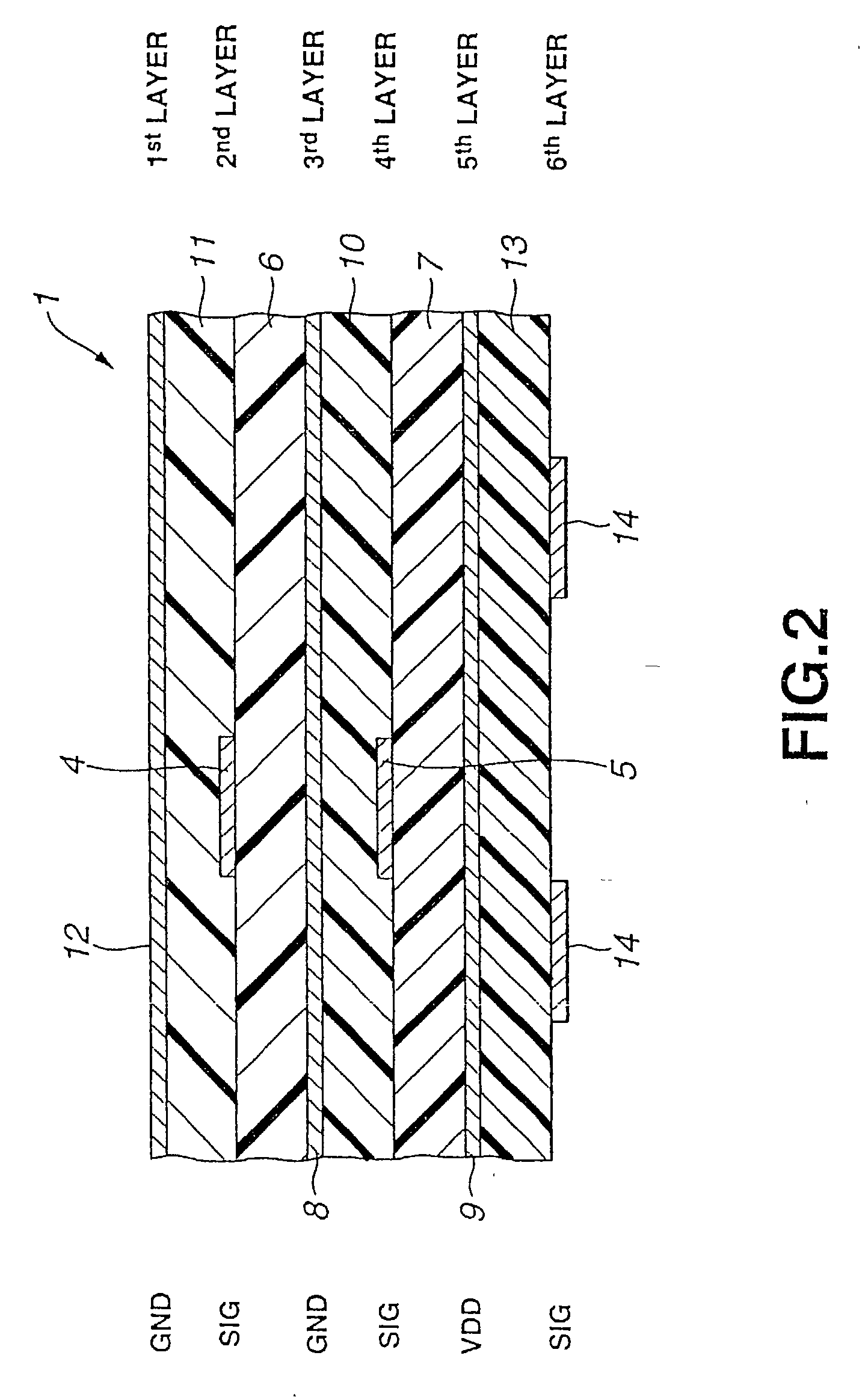 Multilayer type printed-wiring board and method of measuring impedance of multilayer type printed-wiring board