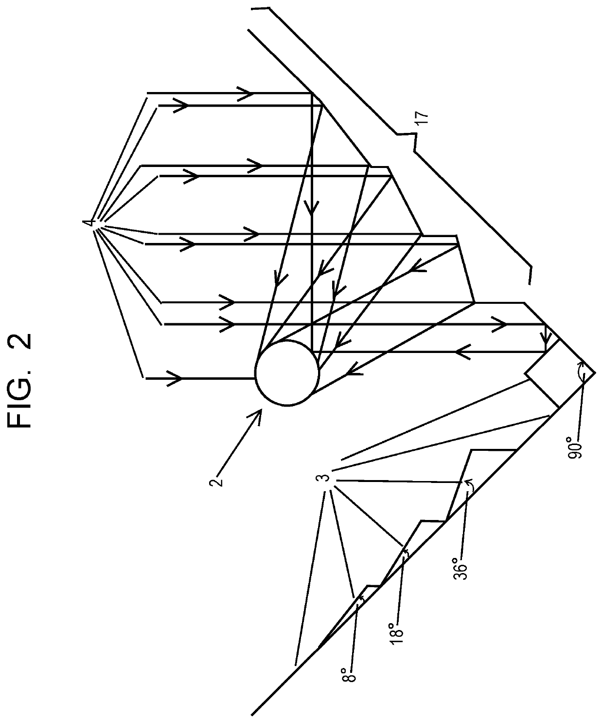 Trough shaped fresnel reflector solar concentrator