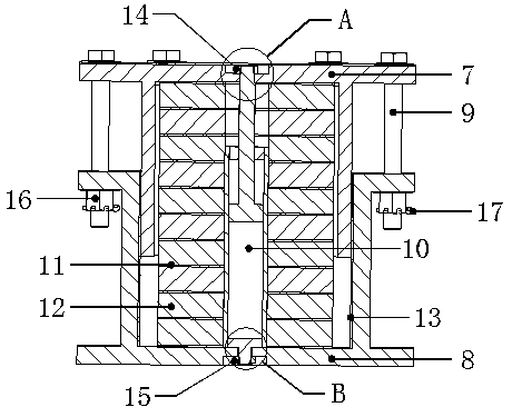 Three-dimensional shock absorbing and isolating device and mounting construction method thereof