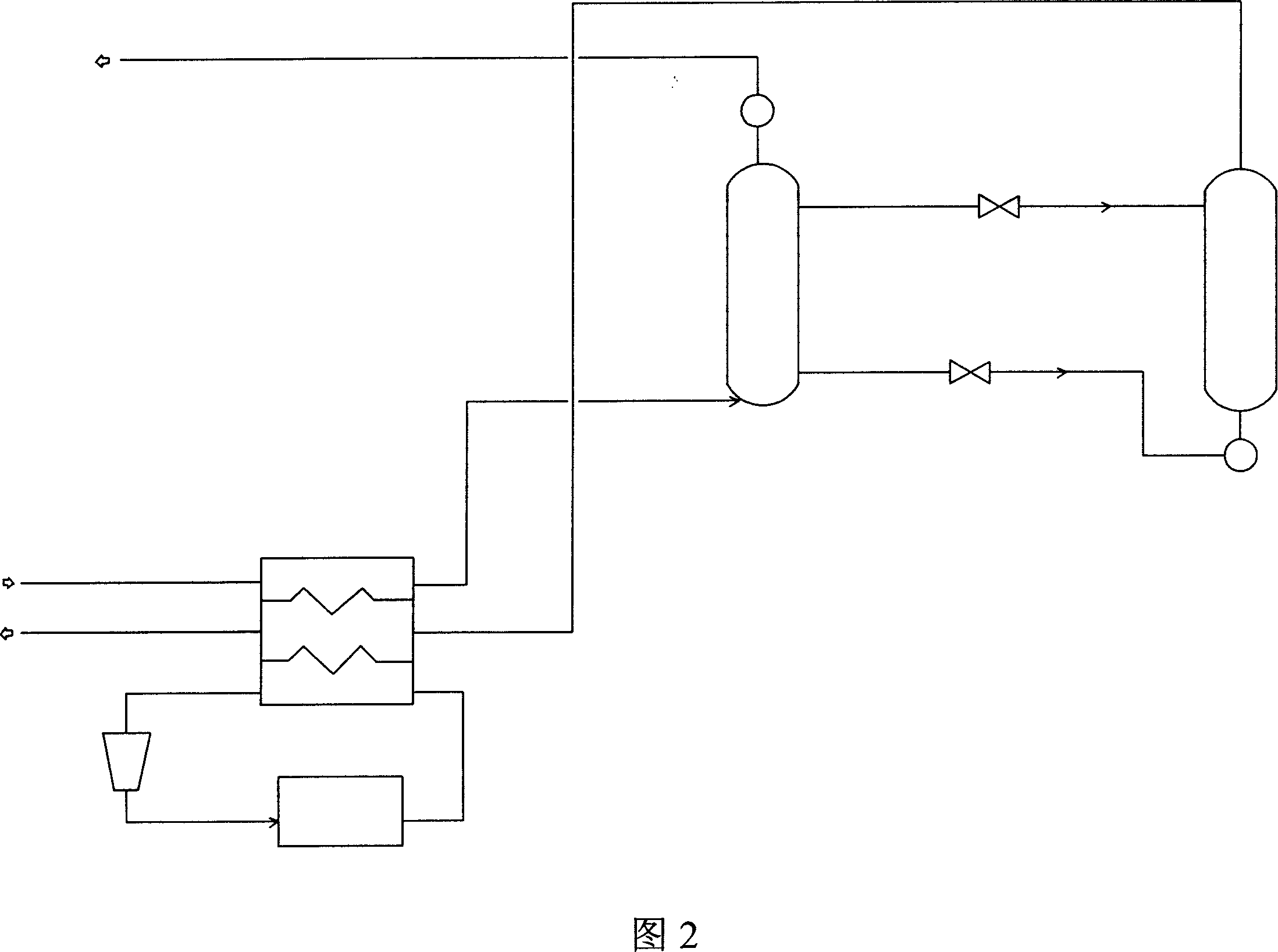 Process and equipment for liquefying air-containing coal-bed gas