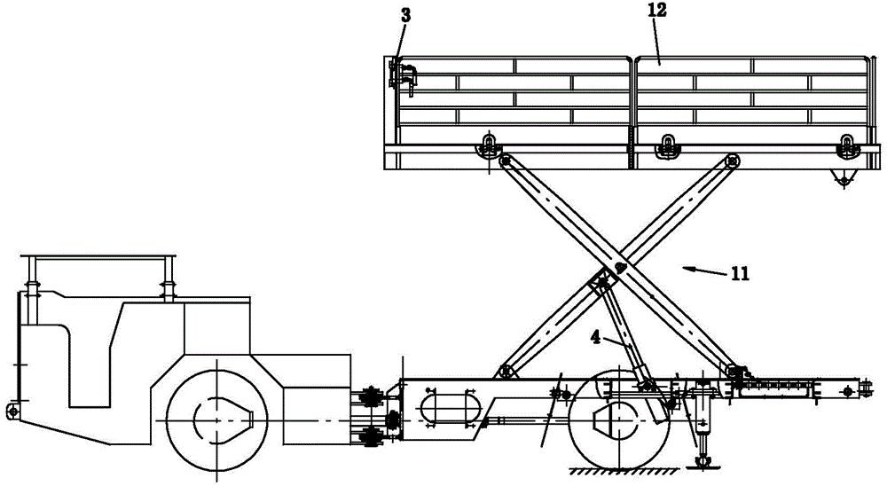 Mine truck lifting prohibition walking hydraulic system