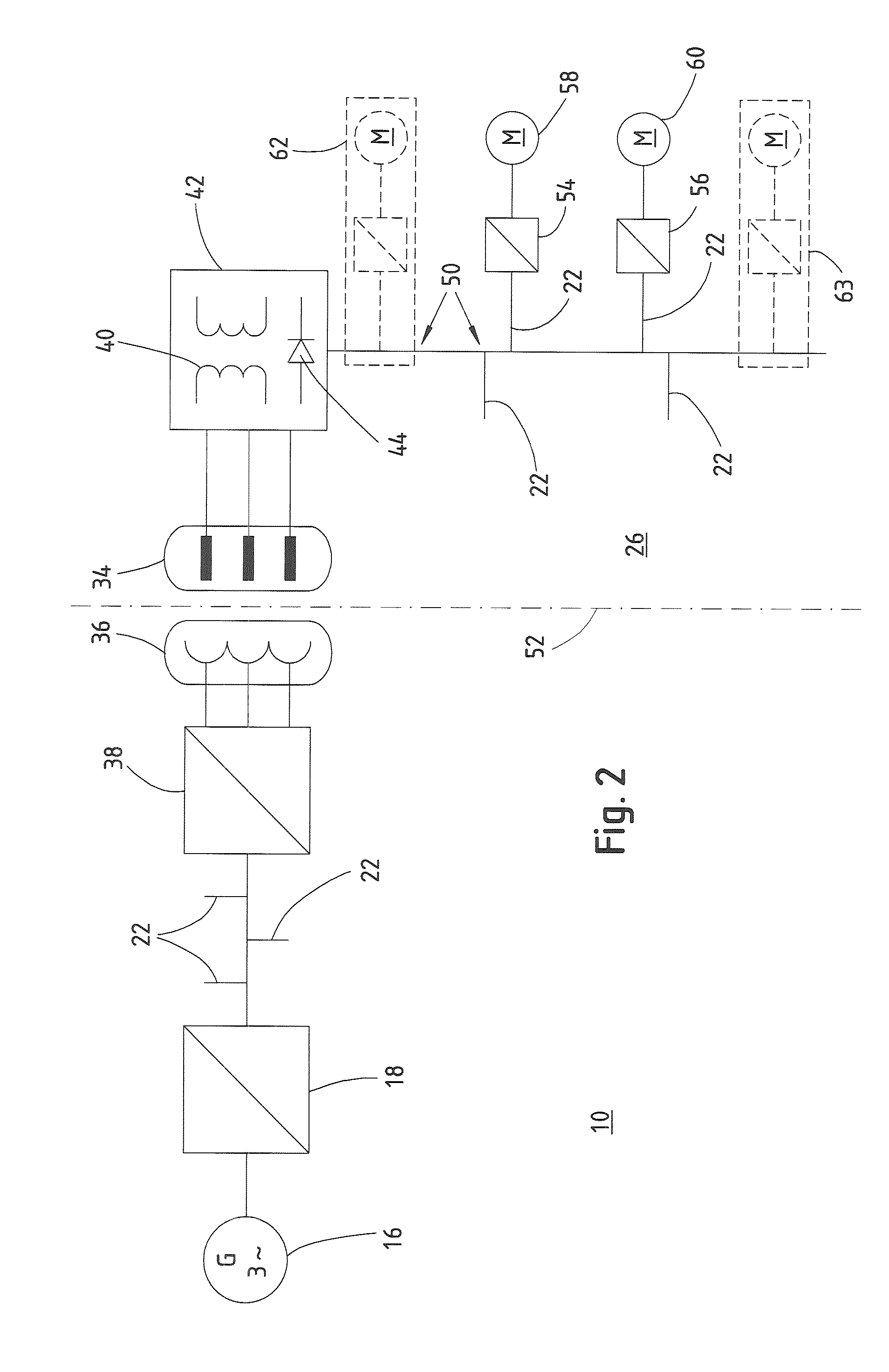 Electric system for providing electrical power for a vehicle and an implement