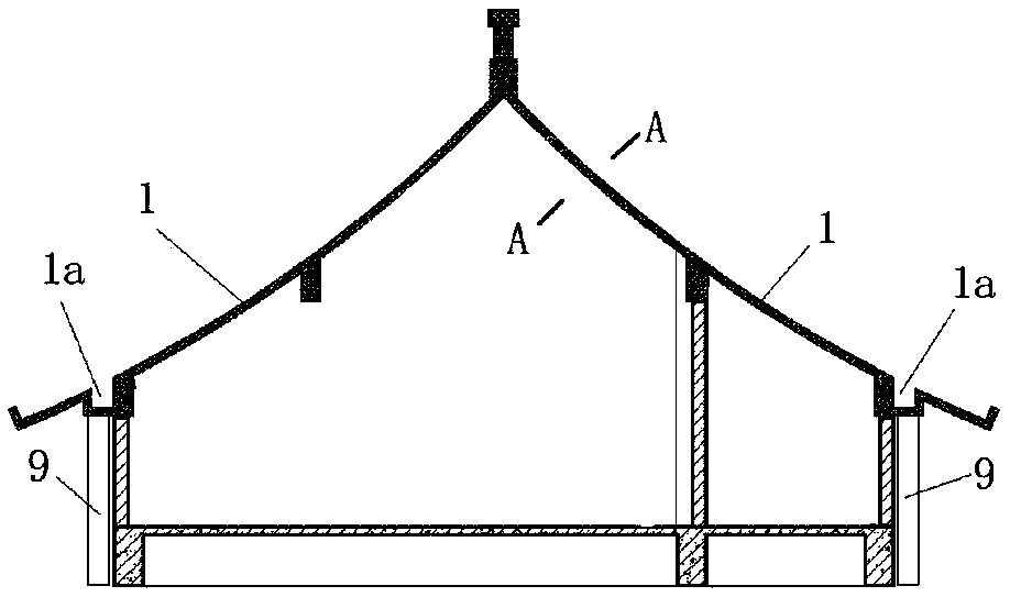 Heat-insulation anti-seepage pitched roof with stable structure and construction method of heat-insulation anti-seepage pitched roof