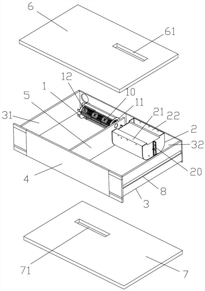 Detachable internal circulation assembly and clothes care cabinet