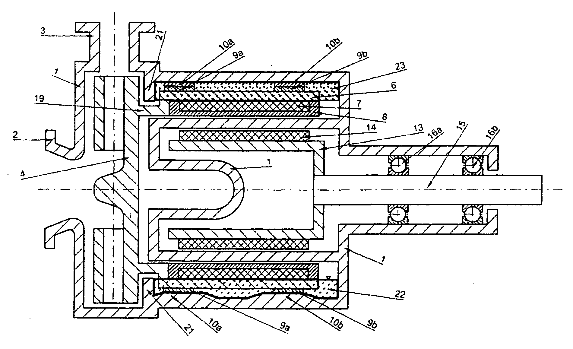 Rotary pump with coaxial magnetic coupling