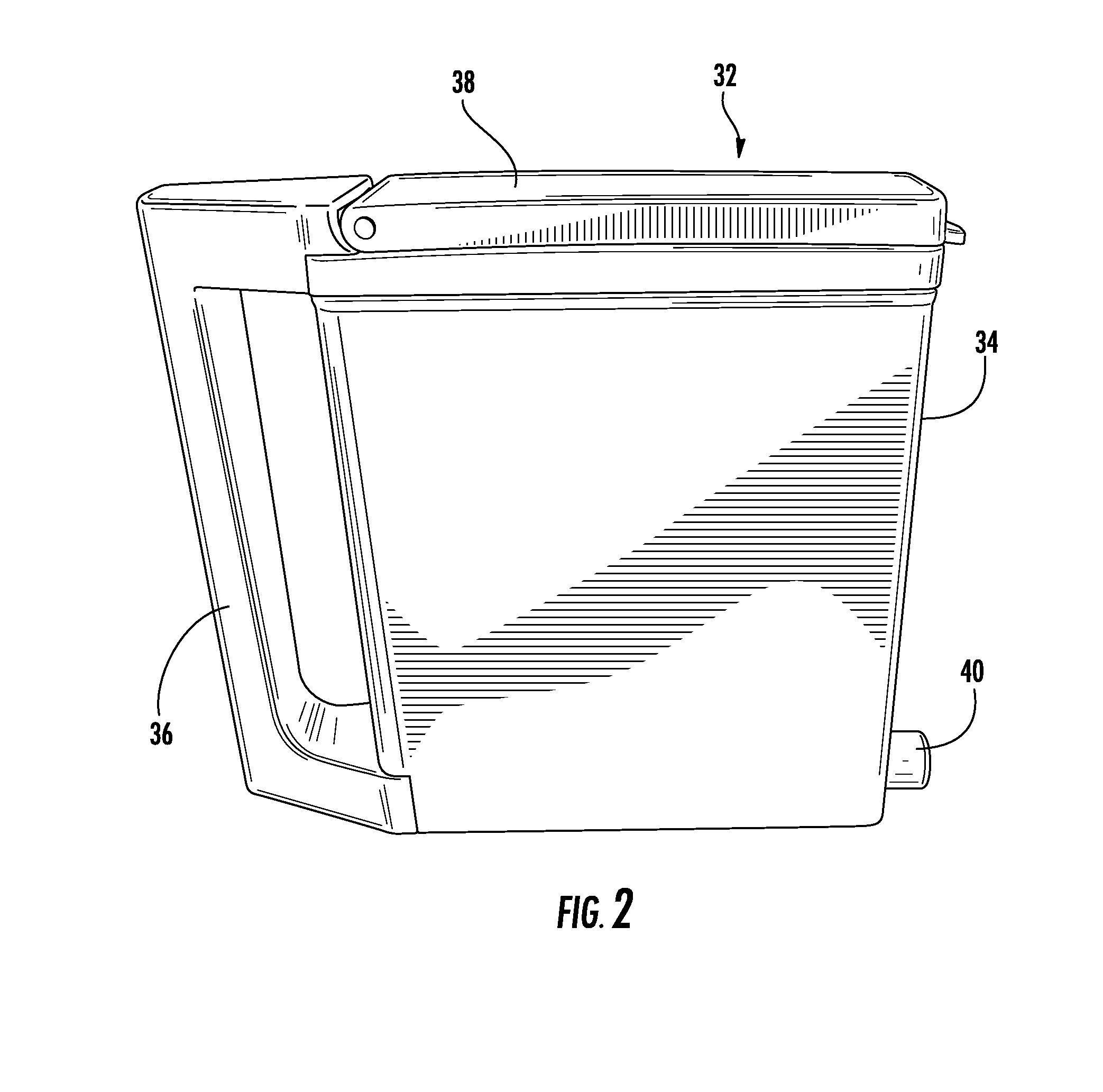 Home appliance with recessed water vessel housing