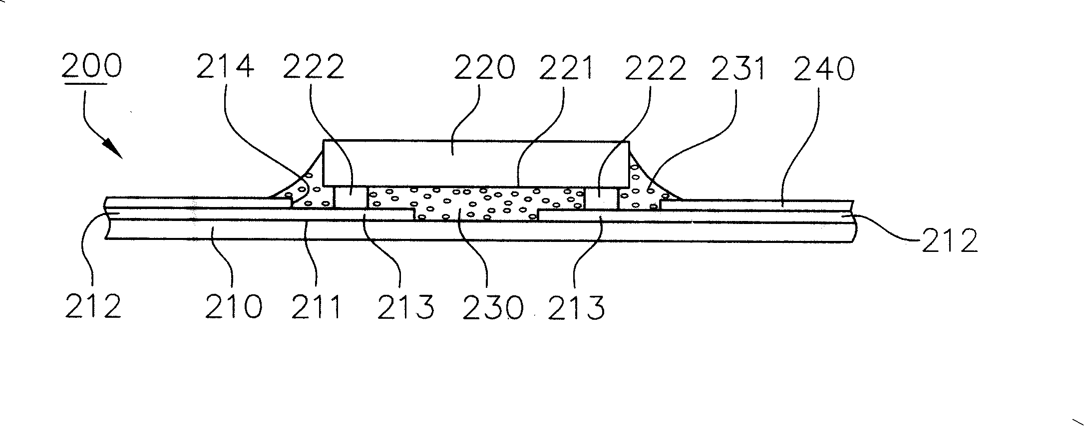 Integrated circuit encapsulation structure for improving glue padding