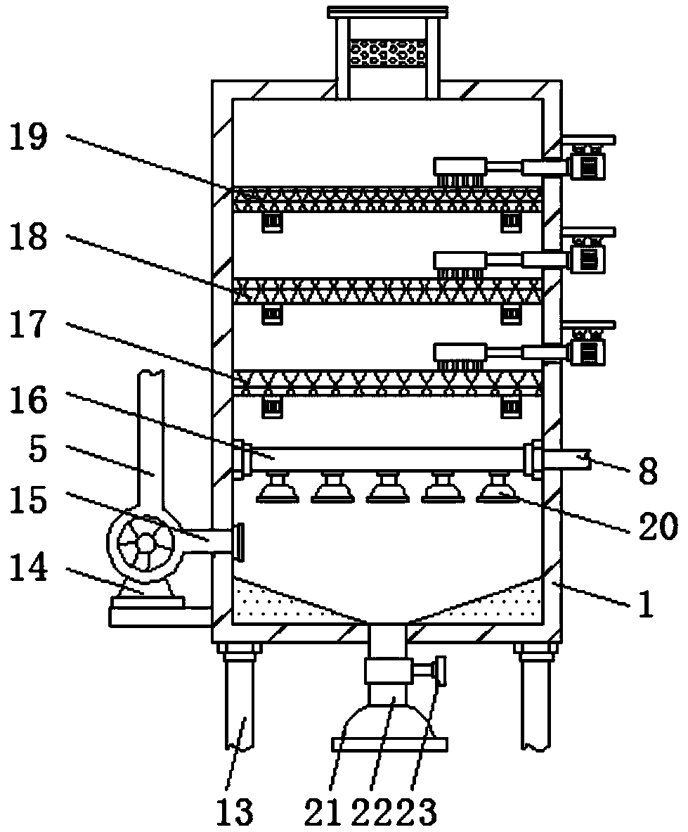 Smoke dust treatment device for metal granulation