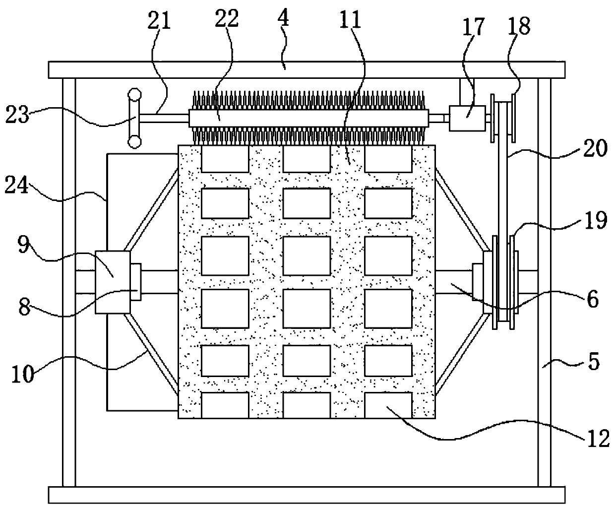 Forming and threshing device used for feed production