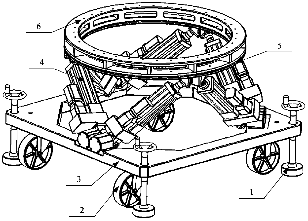 Precise adjustment device for pose of spacecraft