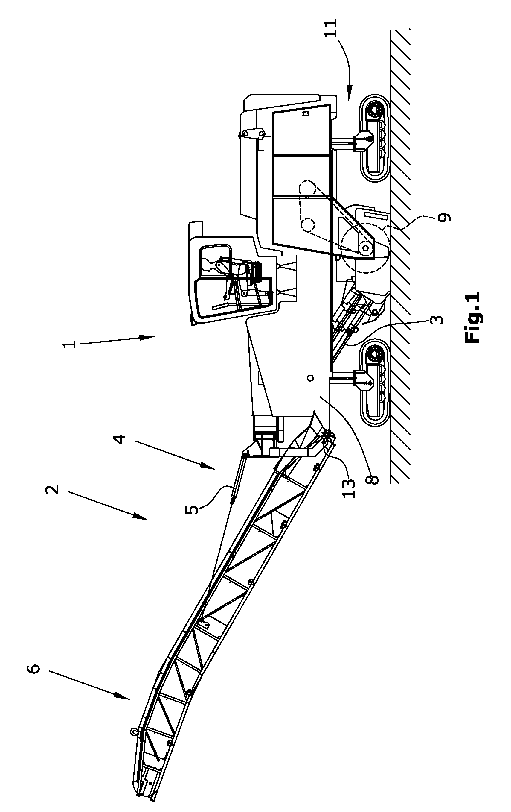 Folding transport conveyor for a construction machine, automotive construction machine, as well as method for pivoting a transport conveyor