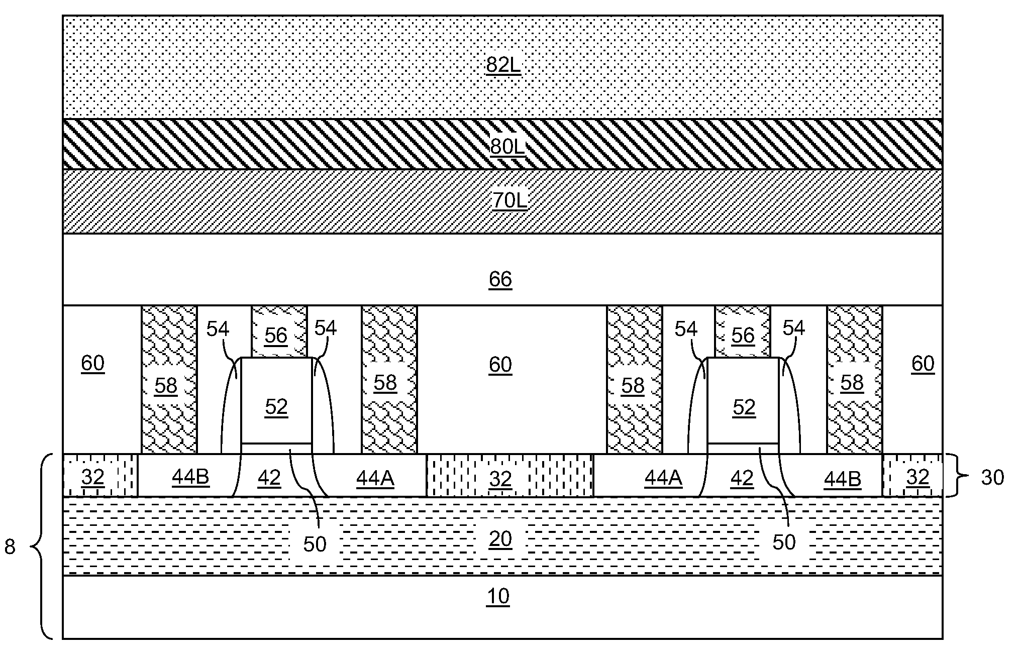Multi-exposure lithography employing a single Anti-reflective coating layer