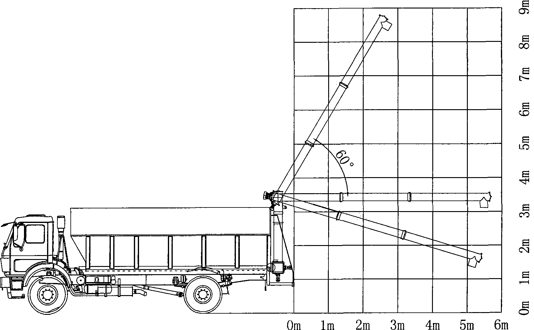 Hydraulic bulk feed truck