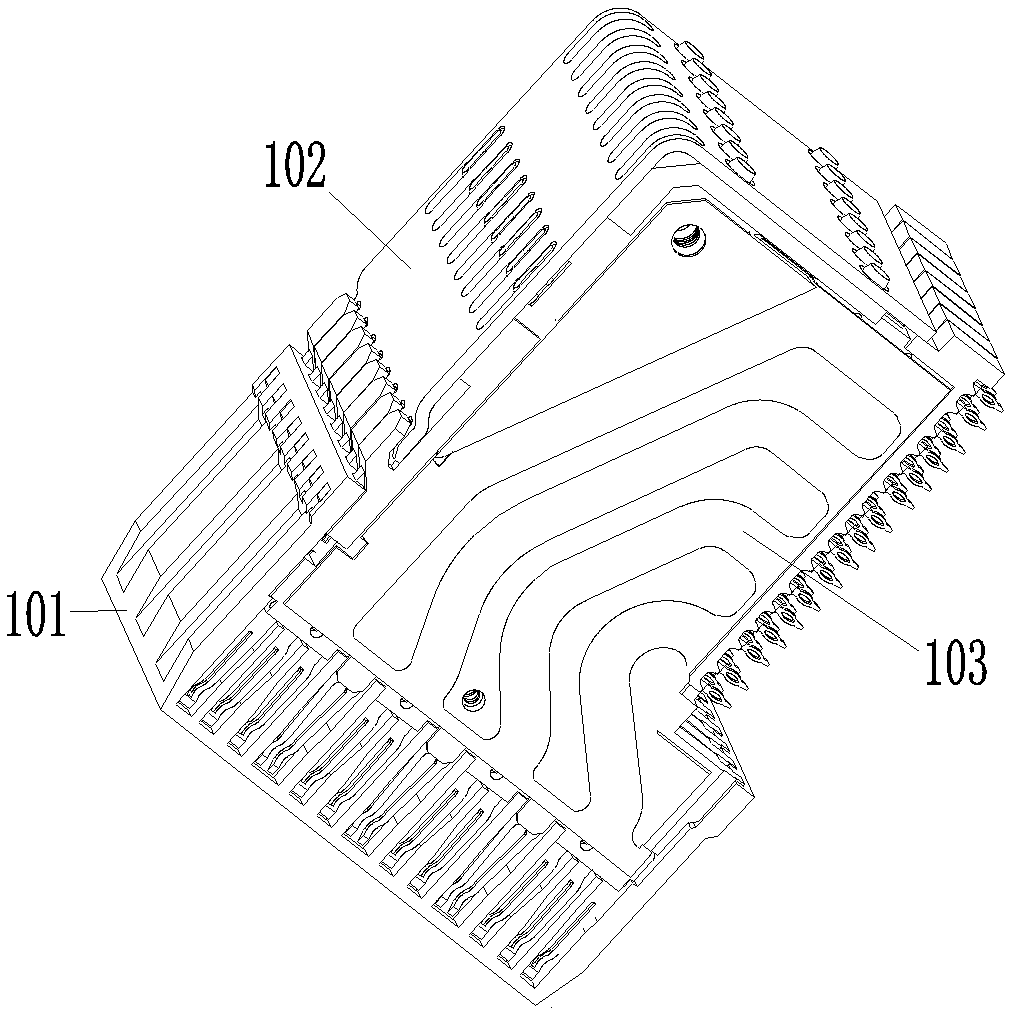 Differential module and fully shielded differential connector using the module