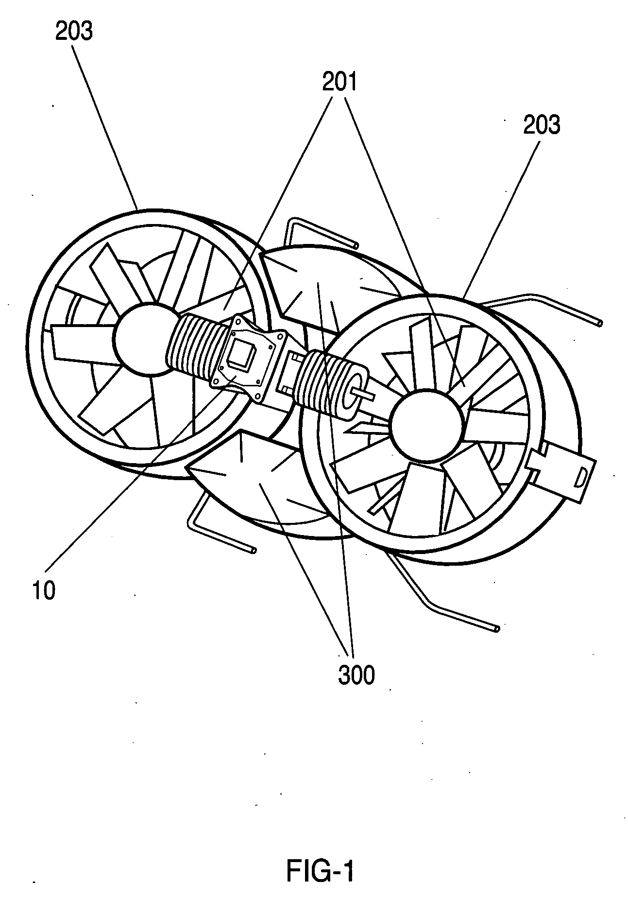 Double ducted hovering air-vehicle