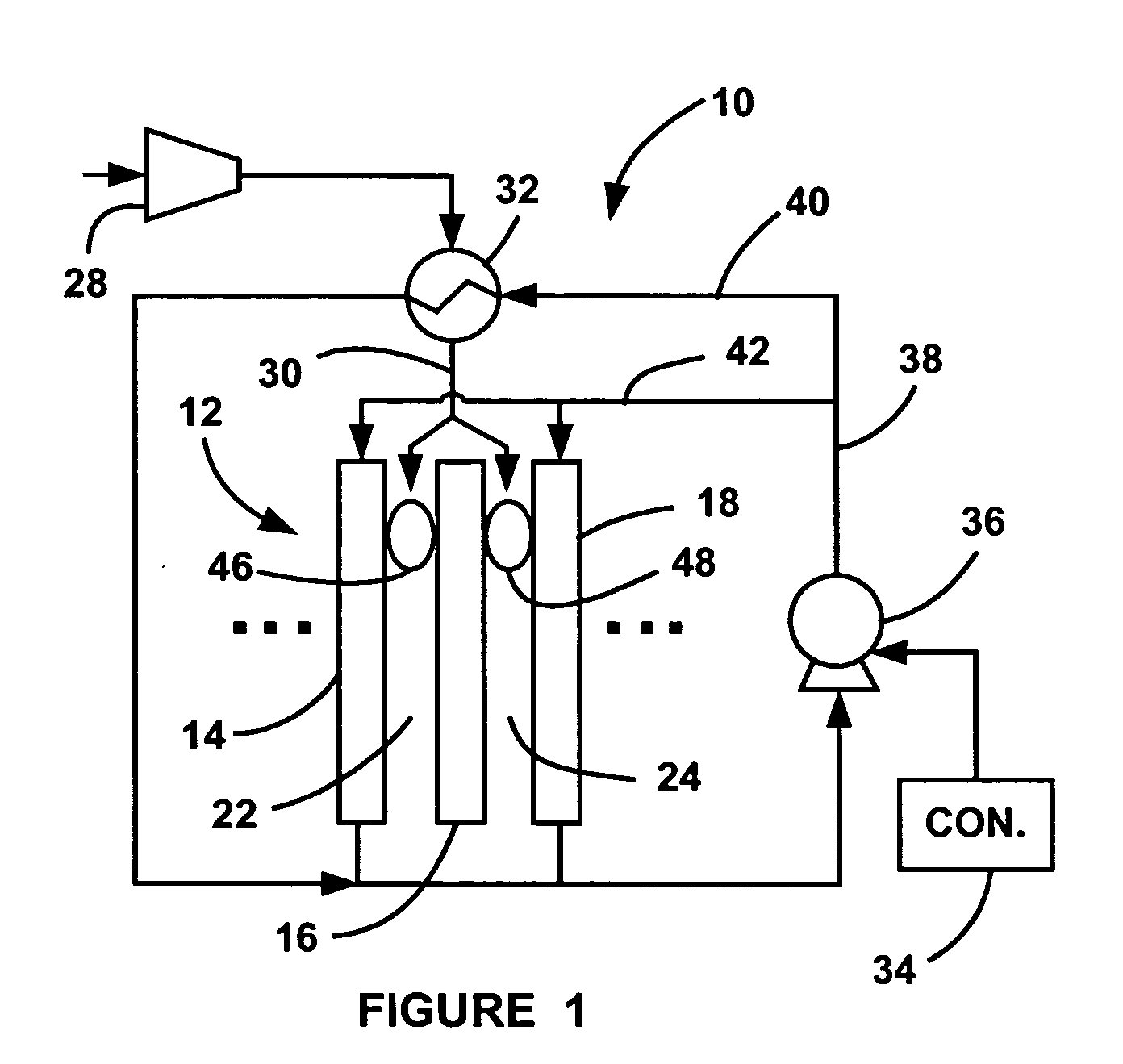 System and method for drying a fuel cell stack at system shutdown